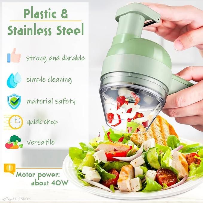 🧄 4 in 1 Electric Veggie Cutter – The Kitchen Hack You’ve Definitely Scrolled Past