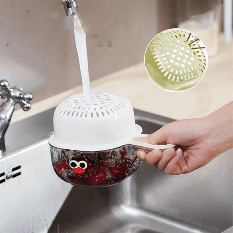 🧺 Dual-Layer Draining Basket – The Kitchen Hack You’ve Definitely Scrolled Past